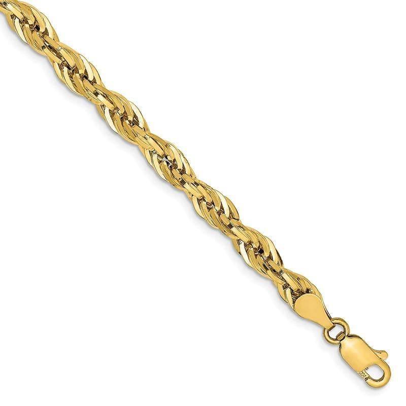 14ky 8 Inch 4.75mm Hollow Rope Bracelet - Seattle Gold Grillz