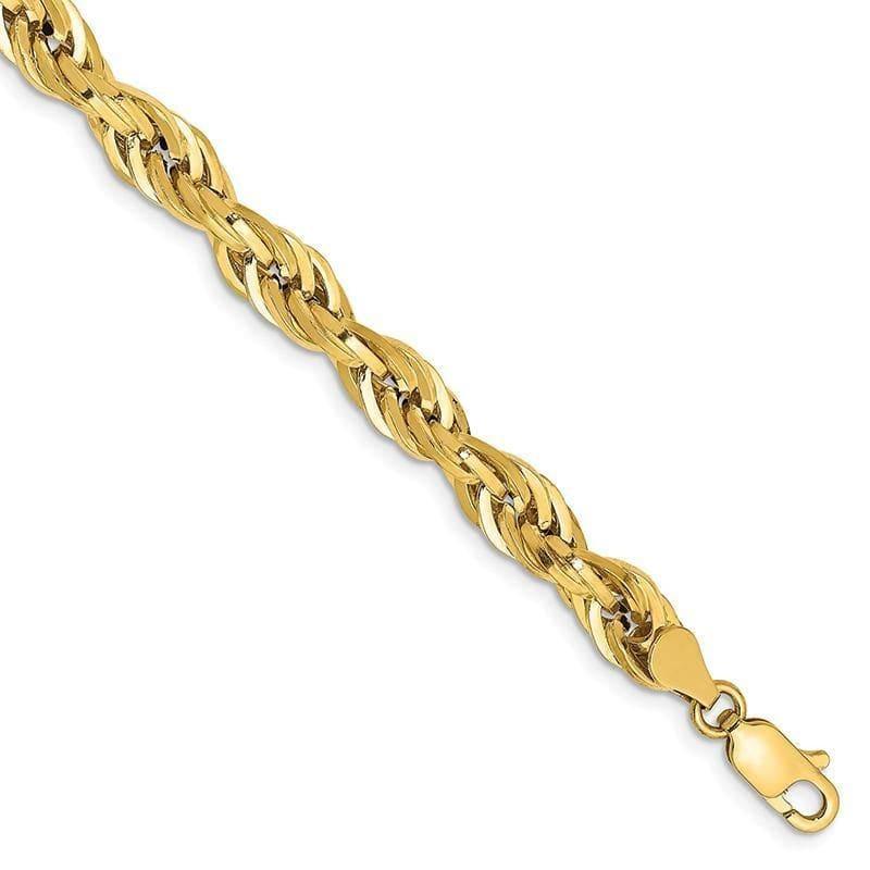 14ky 8 Inch 5.4mm Hollow Rope Bracelet - Seattle Gold Grillz