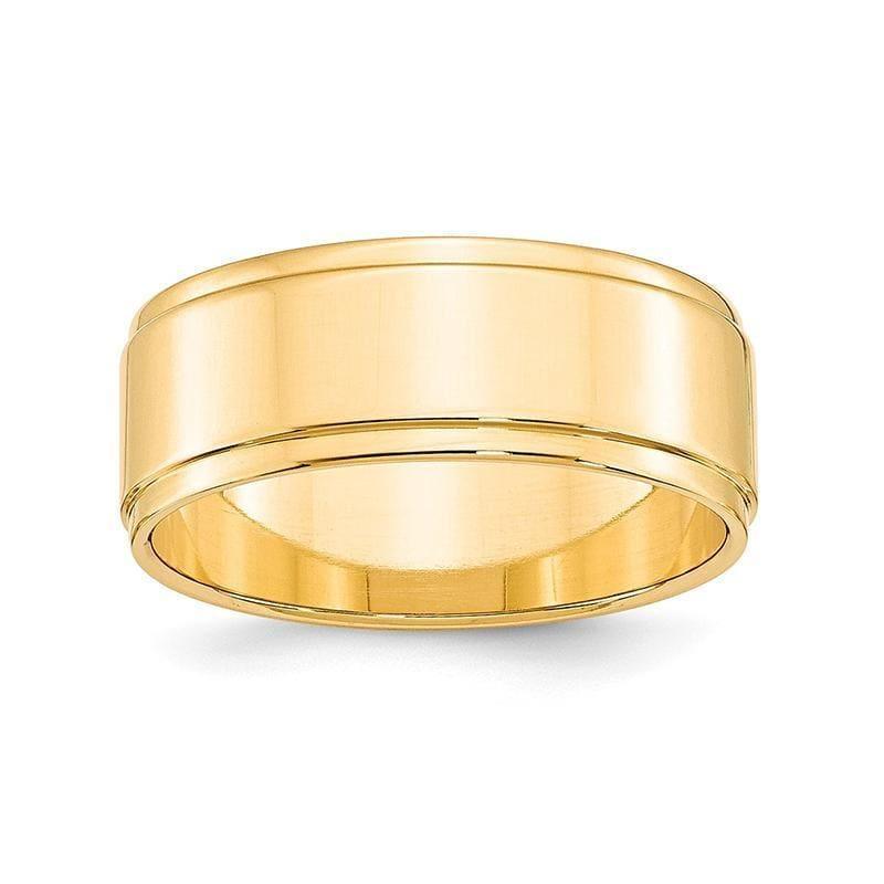 14KY 8mm Flat with Step Edge Band - Seattle Gold Grillz