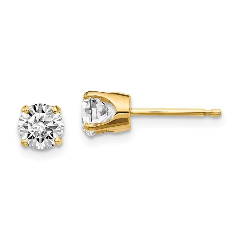 14ky .95ct. I2 K-L Diamond Stud Push-on Post Earrings - Seattle Gold Grillz