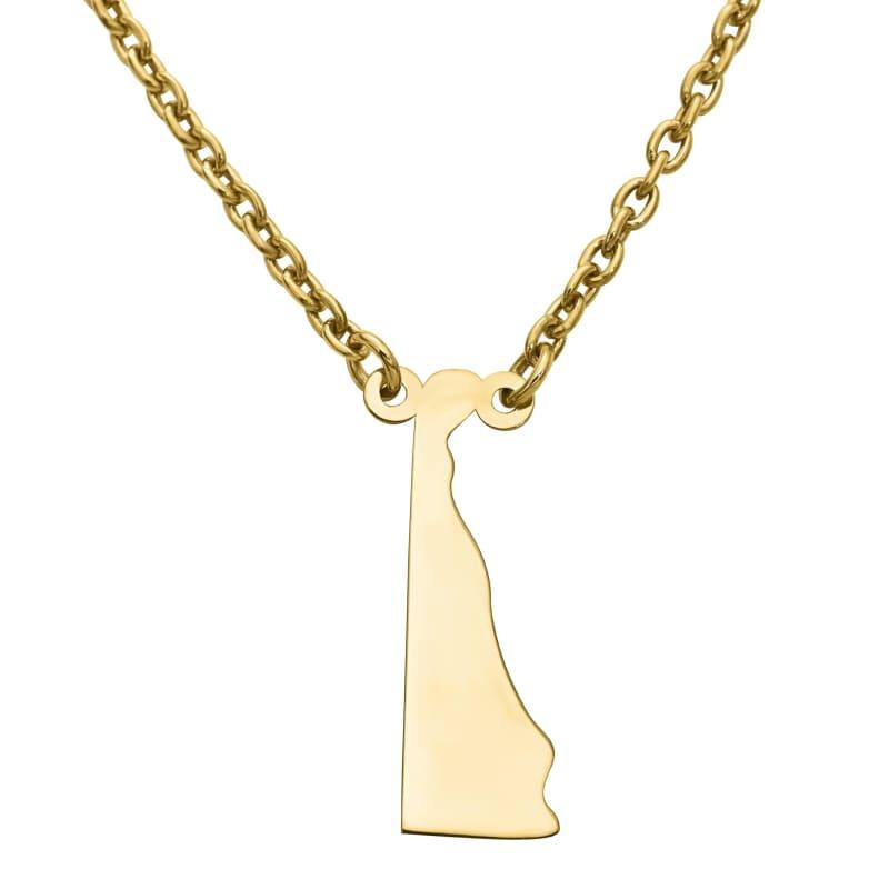 14KY DE State Pendant with chain - Seattle Gold Grillz