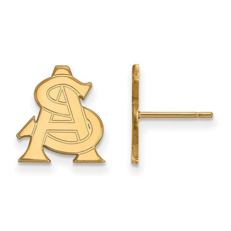 14ky LogoArt Arizona State University Small Post Earrings - Seattle Gold Grillz