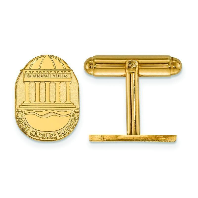14ky LogoArt Coastal Carolina University Crest Cuff Link - Seattle Gold Grillz