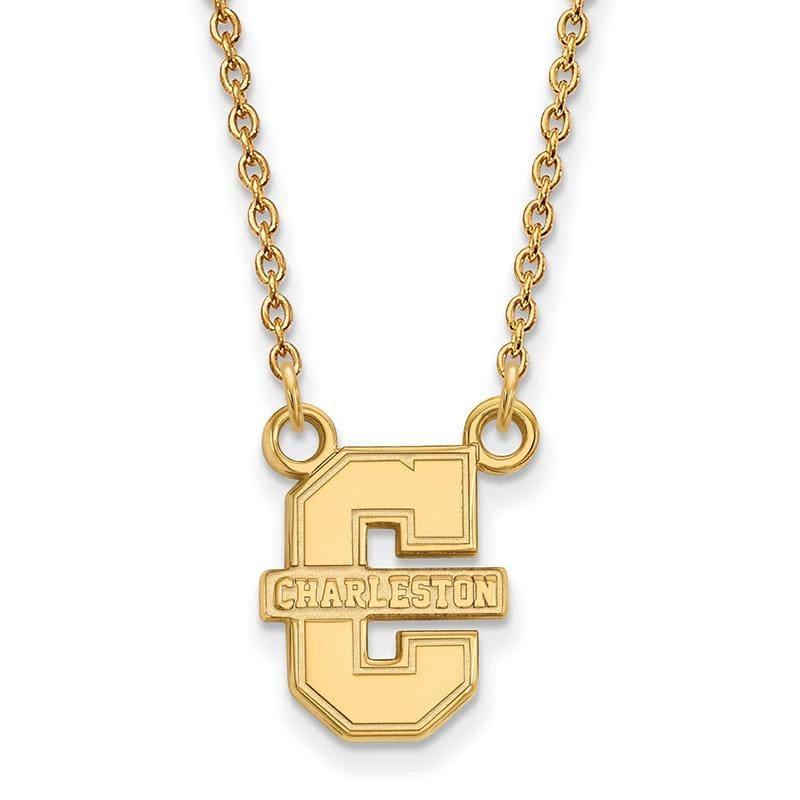 14ky LogoArt College of Charleston Small Pendant w-Necklace - Seattle Gold Grillz