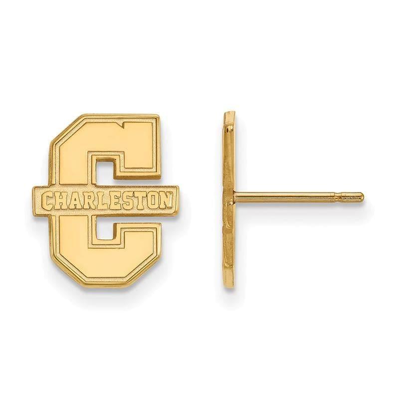 14ky LogoArt College of Charleston Small Post Earrings - Seattle Gold Grillz
