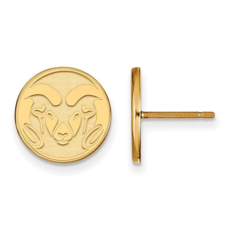 14ky LogoArt Colorado State University Small Post Earrings - Seattle Gold Grillz