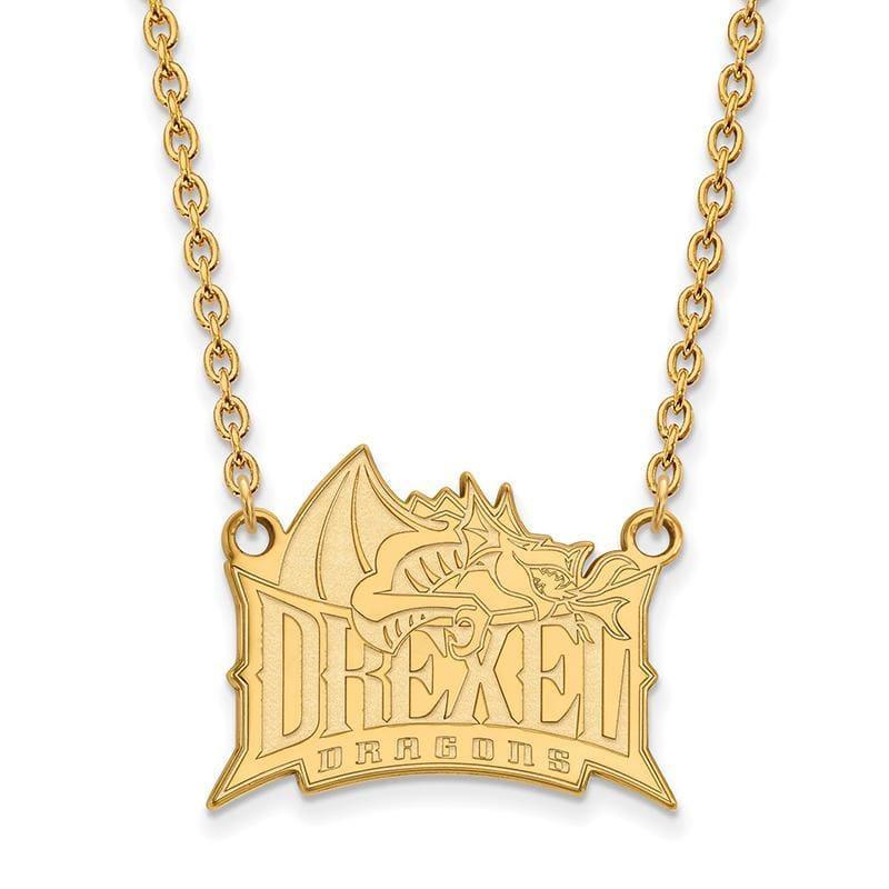 14ky LogoArt Drexel University Large Pendant w-Necklace - Seattle Gold Grillz