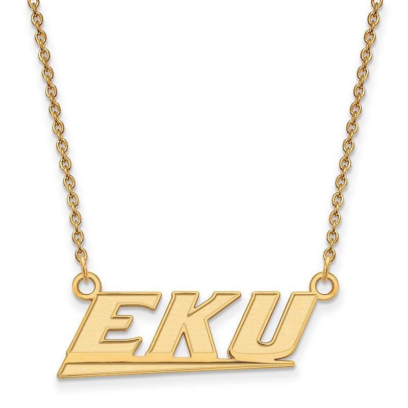14ky LogoArt Eastern Kentucky University Small Pendant w-Necklace - Seattle Gold Grillz