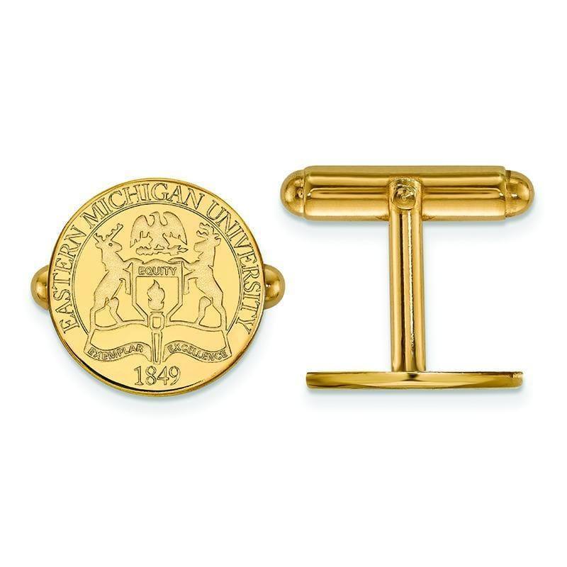 14ky LogoArt Eastern Michigan University Crest Cuff Link - Seattle Gold Grillz