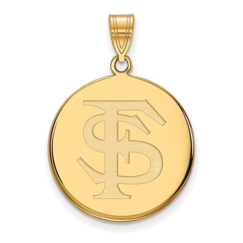 14ky LogoArt Florida State University Large Disc Pendant - Seattle Gold Grillz