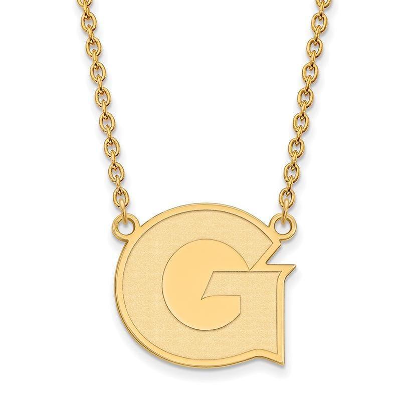 14ky LogoArt Georgetown University Large Pendant w-Necklace - Seattle Gold Grillz