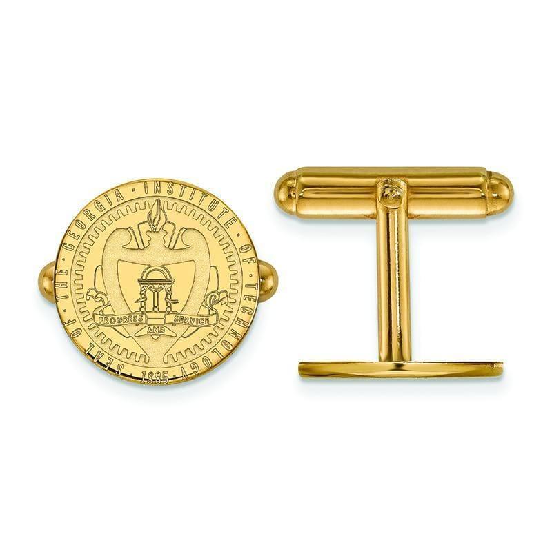 14ky LogoArt Georgia Institute of Technology Crest Cuff Link - Seattle Gold Grillz