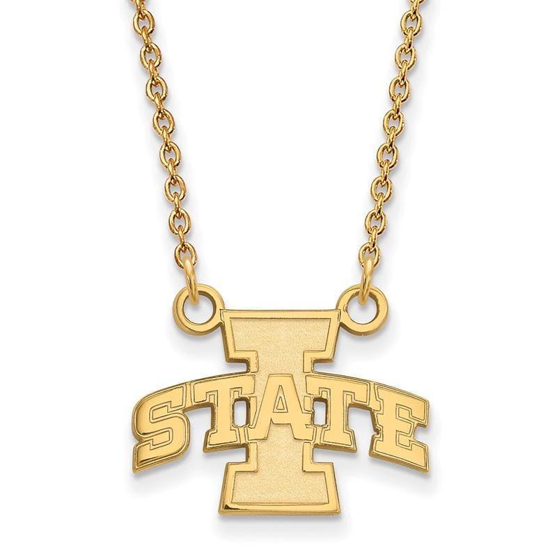 14ky LogoArt Iowa State University Small Pendant w-Necklace - Seattle Gold Grillz