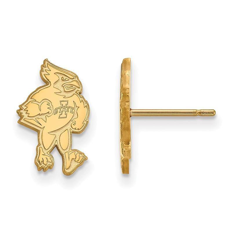 14ky LogoArt Iowa State University Small Post Earrings - Seattle Gold Grillz