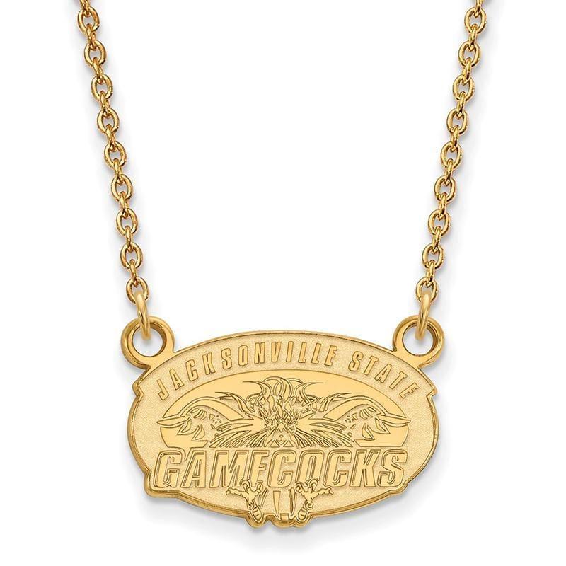 14ky LogoArt Jacksonville State University Small Pendant w-Necklace - Seattle Gold Grillz