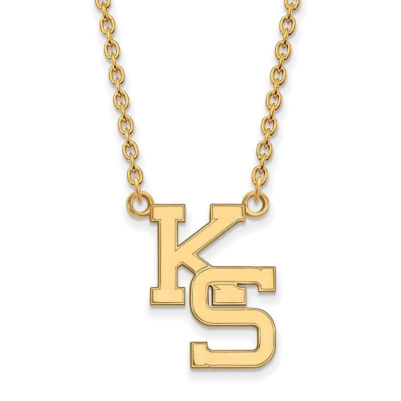 14ky LogoArt Kansas State University Large Pendant w-Necklace - Seattle Gold Grillz