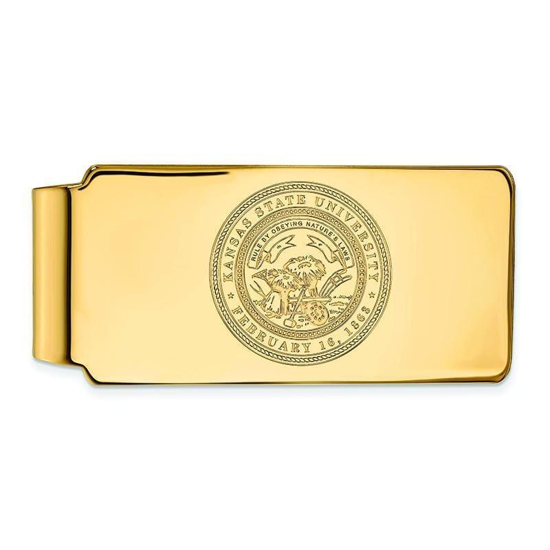 14ky LogoArt Kansas State University Money Clip Crest - Seattle Gold Grillz