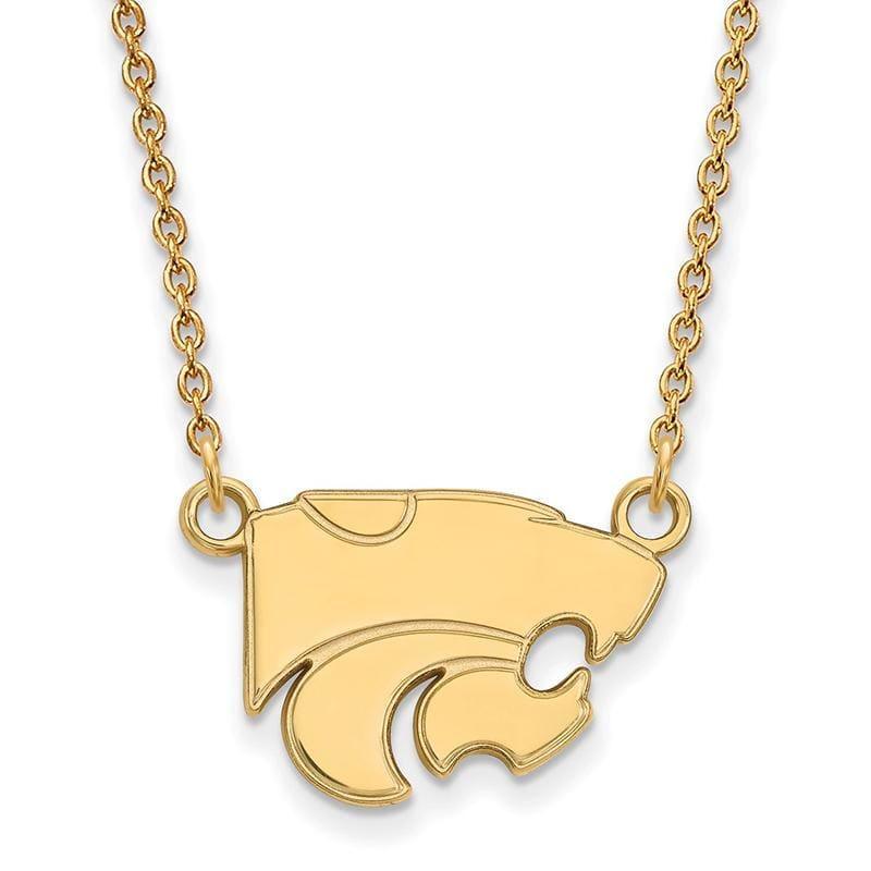 14ky LogoArt Kansas State University Small Pendant w-Necklace - Seattle Gold Grillz