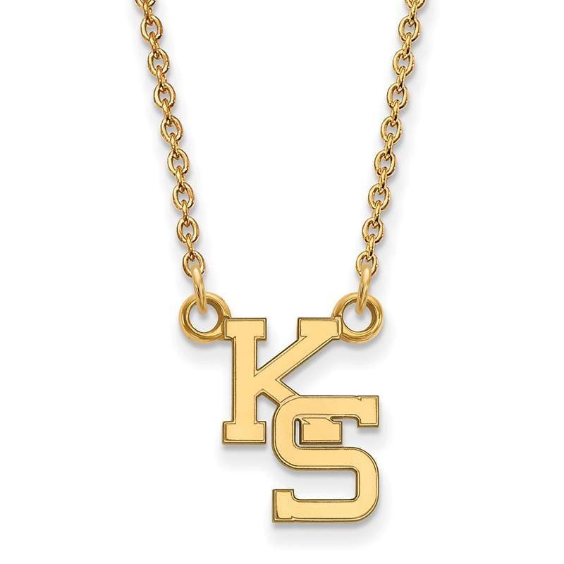 14ky LogoArt Kansas State University Small Pendant w-Necklace - Seattle Gold Grillz