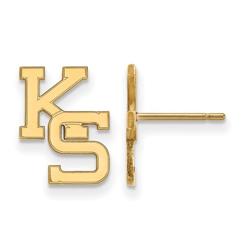 14ky LogoArt Kansas State University Small Post Earrings - Seattle Gold Grillz