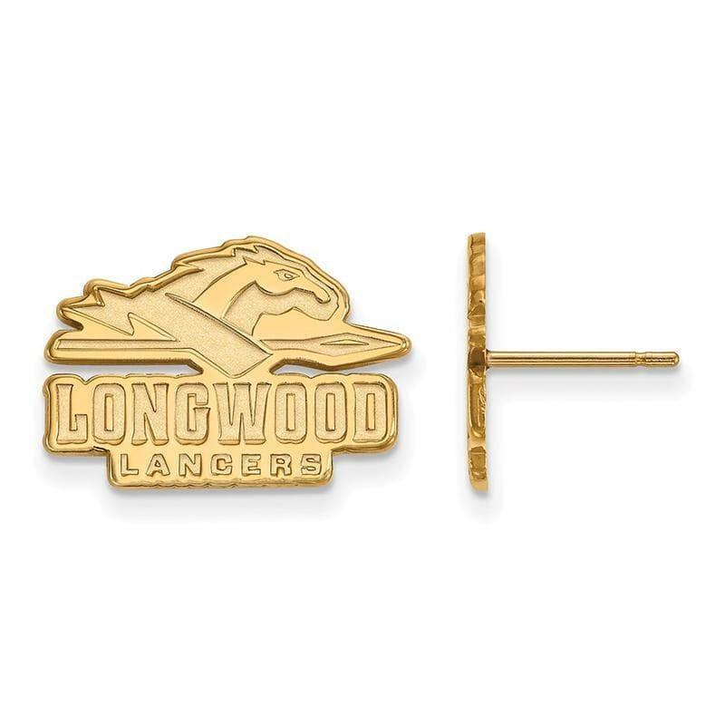 14ky LogoArt Longwood University Small Post Earrings - Seattle Gold Grillz