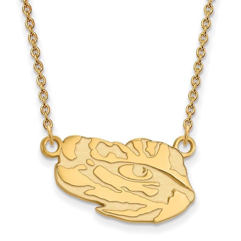 14ky LogoArt Louisiana State University Small Pendant w-Necklace - Seattle Gold Grillz