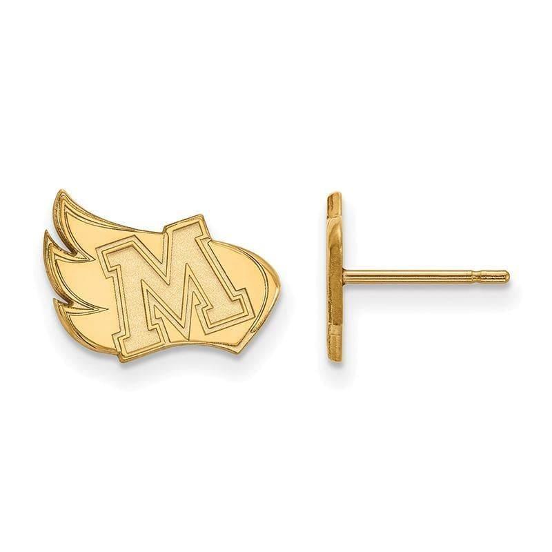 14ky LogoArt Meredith College Small Post Earrings - Seattle Gold Grillz