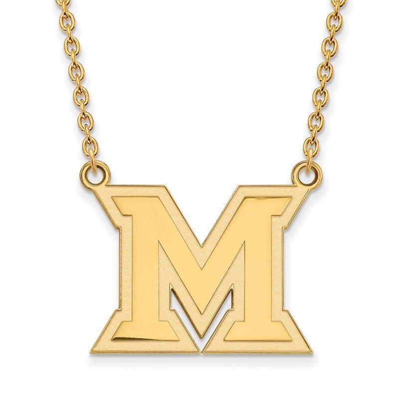 14ky LogoArt Miami University Large Pendant w-Necklace - Seattle Gold Grillz