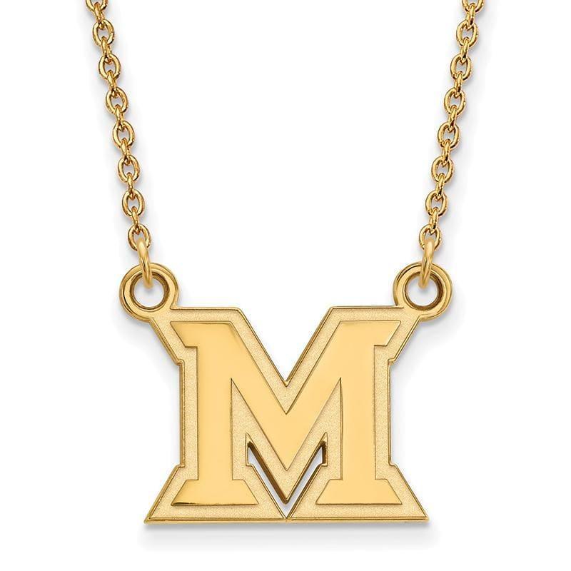 14ky LogoArt Miami University Small Pendant w-Necklace - Seattle Gold Grillz