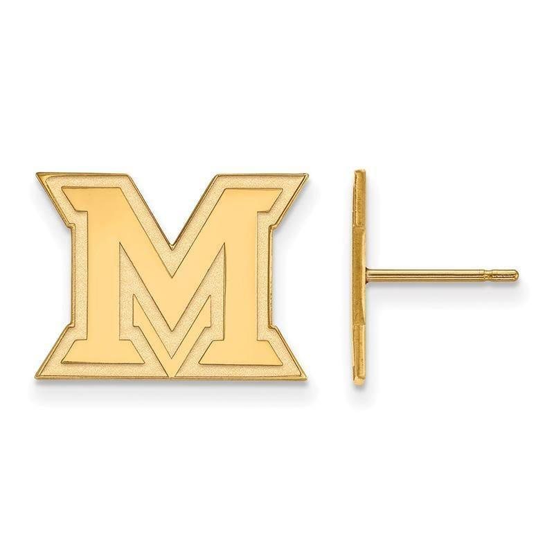 14ky LogoArt Miami University Small Post Earrings - Seattle Gold Grillz