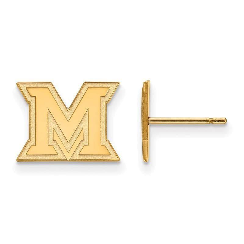 14ky LogoArt Miami University XS Post Earrings - Seattle Gold Grillz