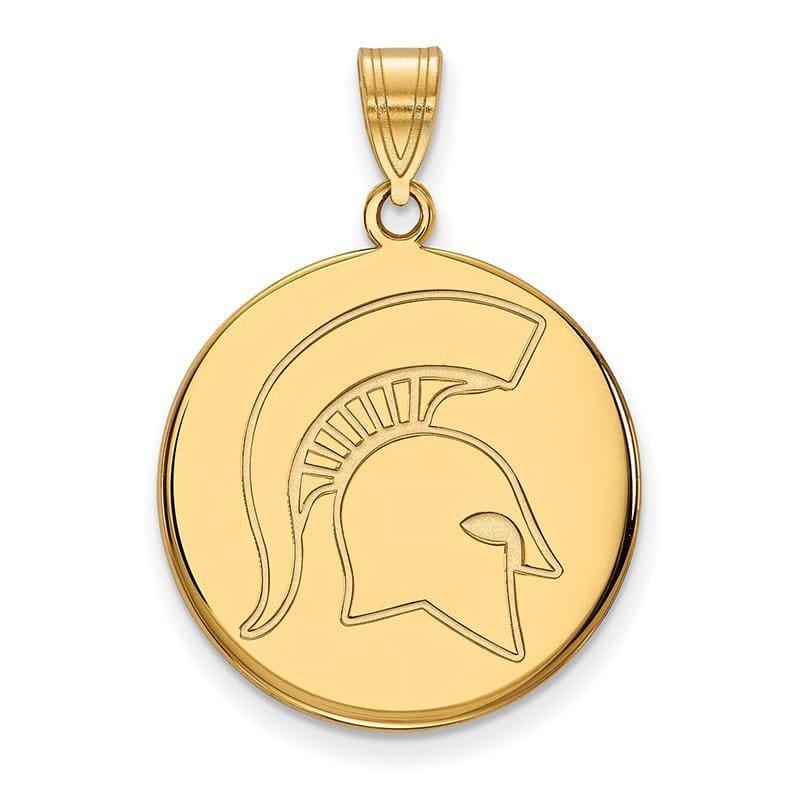 14ky LogoArt Michigan State University Large Disc Pendant - Seattle Gold Grillz