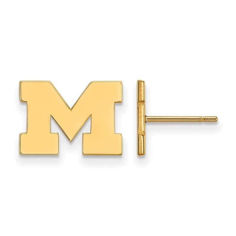 14ky LogoArt Michigan (Univ Of) XS Post Earrings - Seattle Gold Grillz