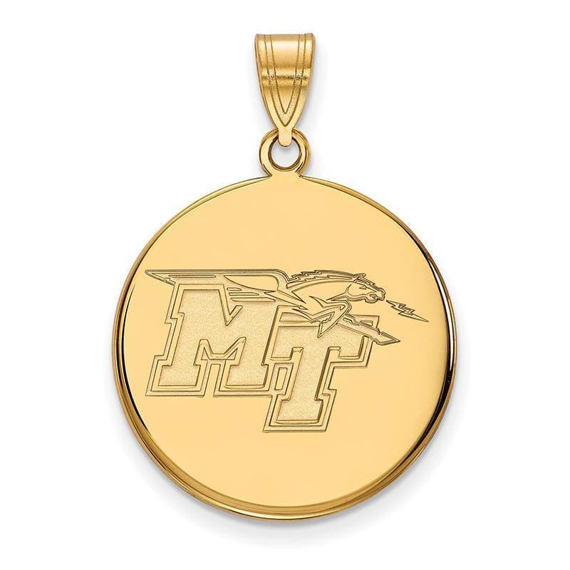 14ky LogoArt Middle Tennessee State University Large Disc Pendant - Seattle Gold Grillz