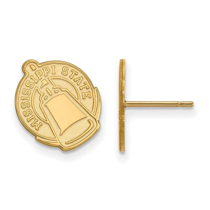 14ky LogoArt Mississippi State University Small Post Earrings - Seattle Gold Grillz