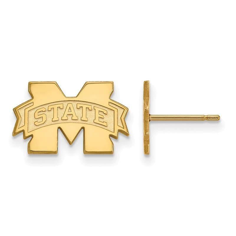 14ky LogoArt Mississippi State University XS Post Earrings - Seattle Gold Grillz