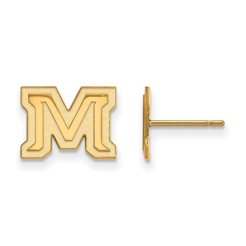 14ky LogoArt Montana State University XS Post Earrings - Seattle Gold Grillz