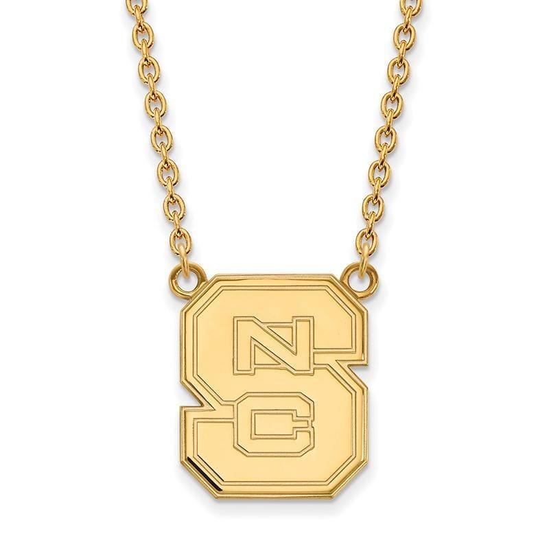 14ky LogoArt North Carolina State University Large Pendant w-Necklace - Seattle Gold Grillz