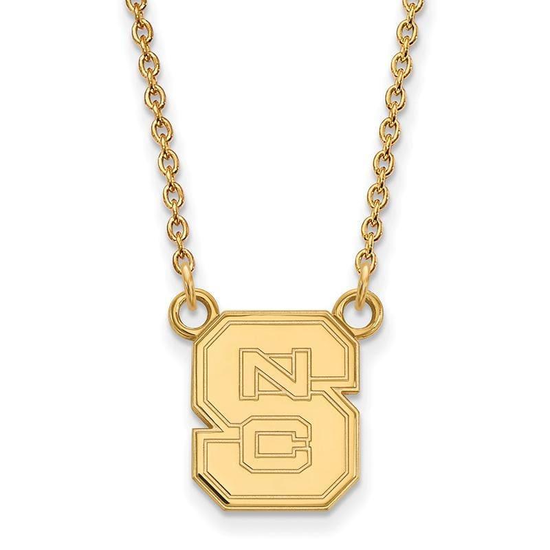14ky LogoArt North Carolina State University Small Pendant w-Necklace - Seattle Gold Grillz