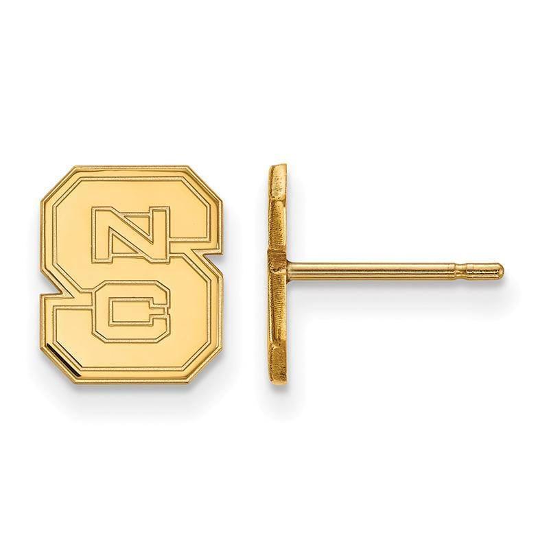 14ky LogoArt North Carolina State University XS Post Earrings - Seattle Gold Grillz