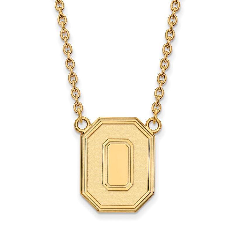 14ky LogoArt Ohio State University Large Pendant w-Necklace - Seattle Gold Grillz