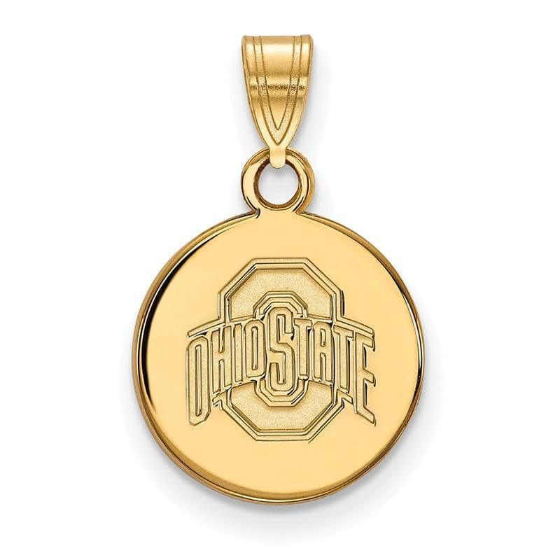 14ky LogoArt Ohio State University Small Disc Pendant - Seattle Gold Grillz