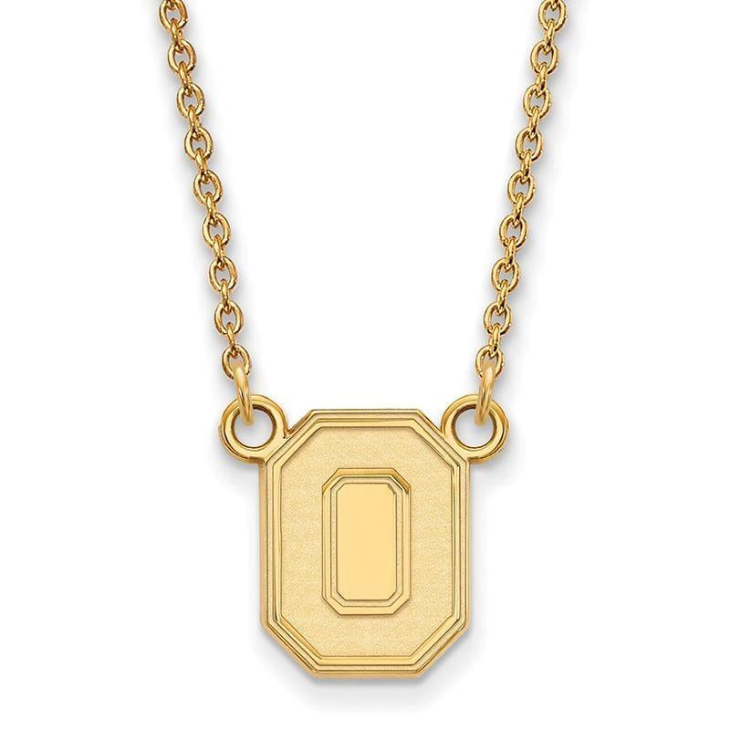14ky LogoArt Ohio State University Small Pendant w-Necklace - Seattle Gold Grillz