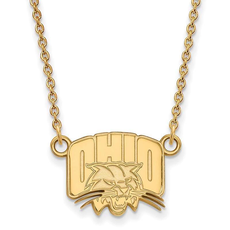 14ky LogoArt Ohio University Small Pendant w-Necklace - Seattle Gold Grillz