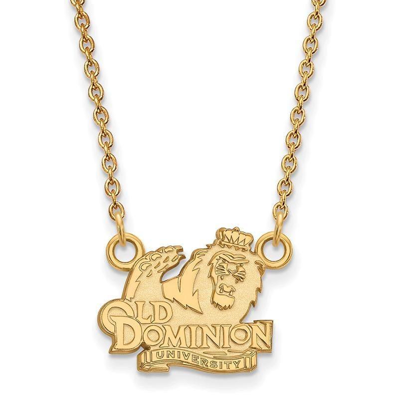 14ky LogoArt Old Dominion University Small Pendant w-Necklace - Seattle Gold Grillz