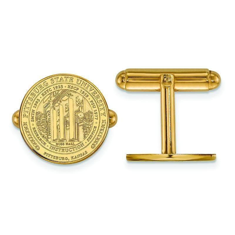 14ky LogoArt Pittsburg State University Crest Cuff Link - Seattle Gold Grillz