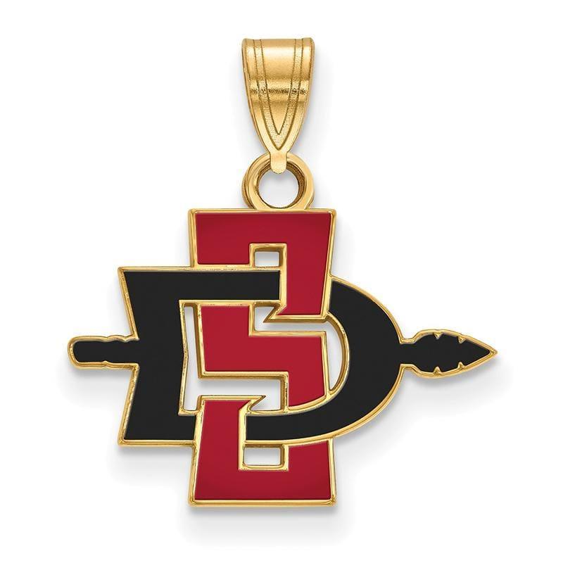 14ky LogoArt San Diego State University Small Pendant - Seattle Gold Grillz