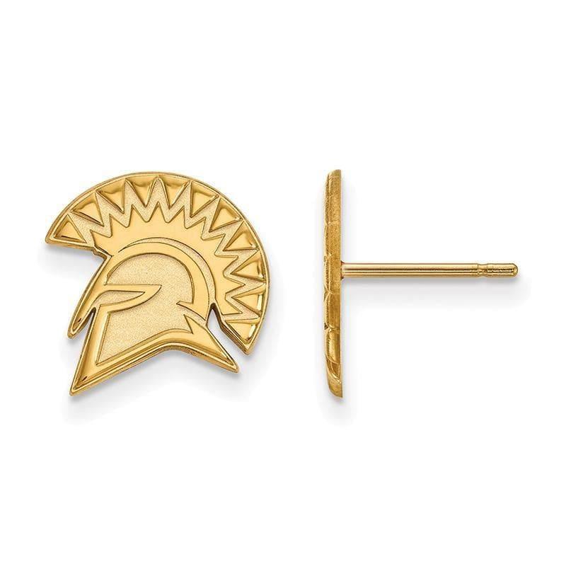 14ky LogoArt San Jose State University Small Post Earrings - Seattle Gold Grillz