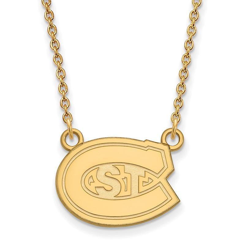 14ky LogoArt St. Cloud State Small Pendant w-Necklace - Seattle Gold Grillz