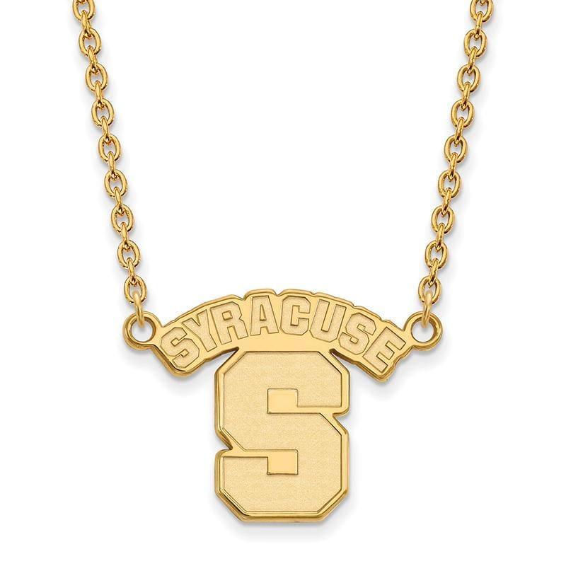 14ky LogoArt Syracuse University Large Pendant w-Necklace - Seattle Gold Grillz